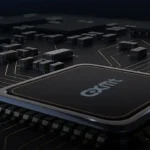 photograph shows an illustration of a CXMT DRAM chip