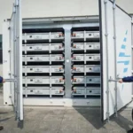 A photograph of a processing facility for retired EV batteries operated by Z Cycle