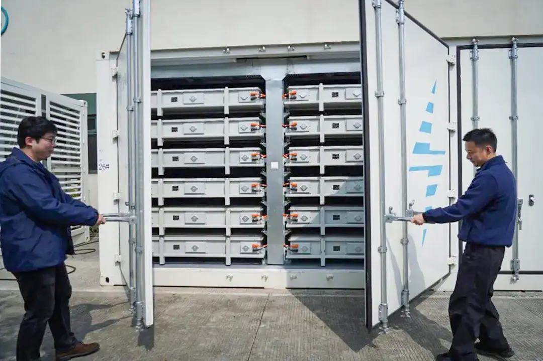 A photograph of a processing facility for retired EV batteries operated by Z Cycle