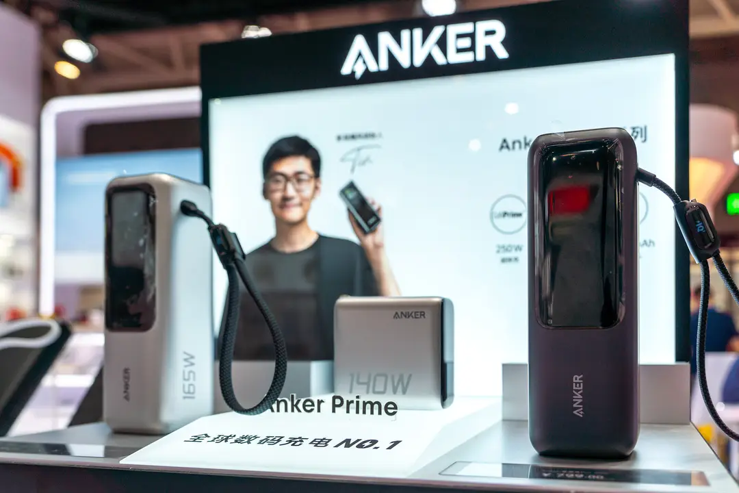 Photographs show products made by Chinese consumer electronics group Anker, which has become a major sponsor of overseas content creators