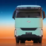Photograph shoes an electric heavy-duty truck made by Zeron