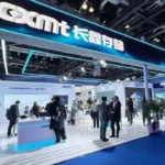 photograph shows a CXMT booth at a technology trade fair