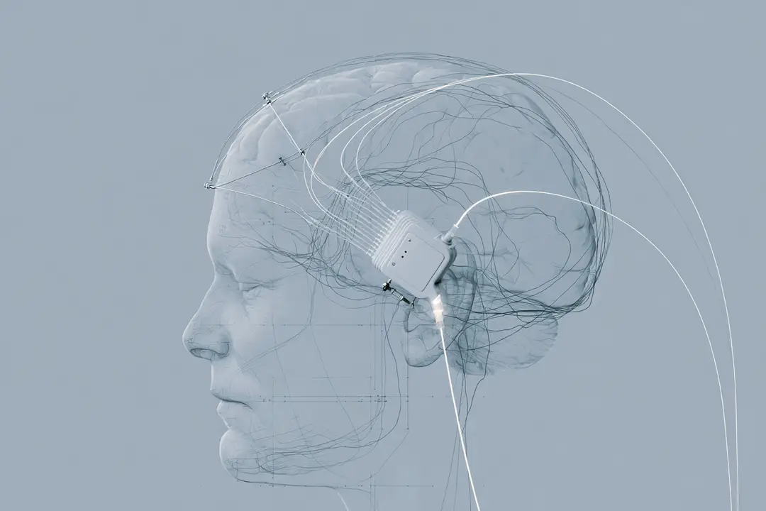 Concept illustration of a brain-computer interface
