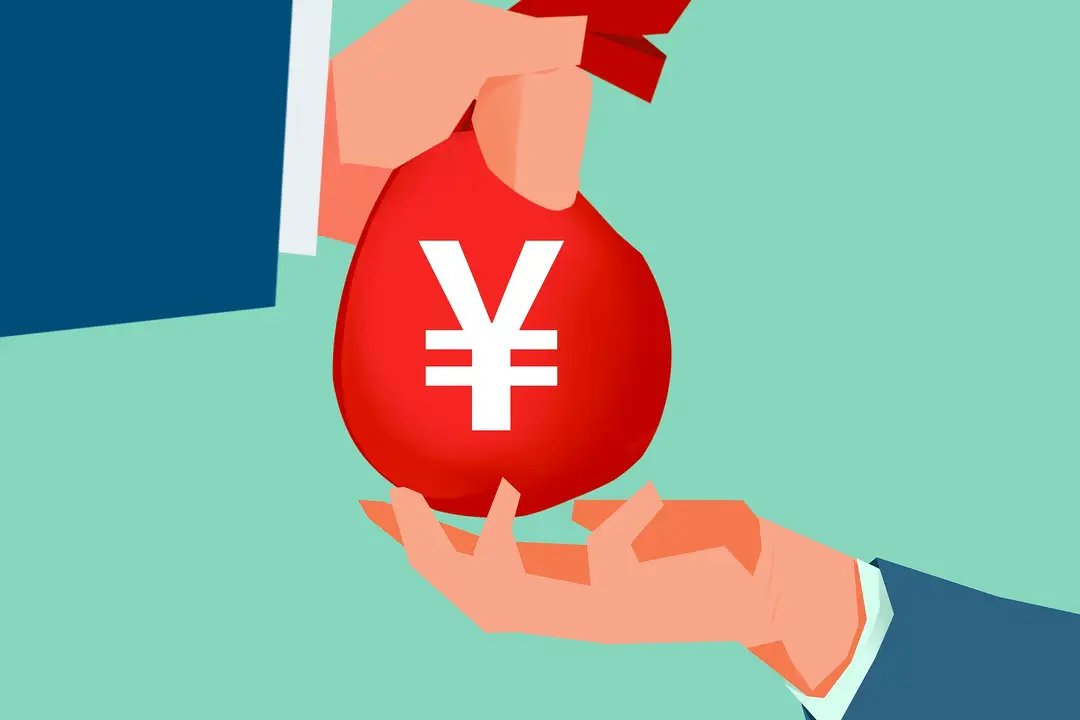 Picture shows an illustration of a bag of money changing hands