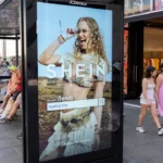 Bus stop advert for Chinese e-commerce fashion company Shein in London