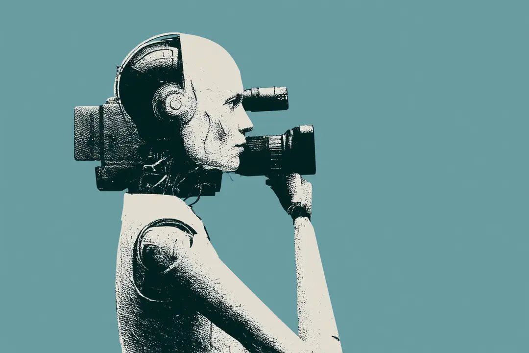 illustration of an AI video generator