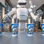 photograph shows Sharpa's robot serving Dairy Queen Blizzard ice cream at a store in Shanghai