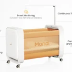 photograph shows an illustration of Qinbaobao's smart sleep pod for babies