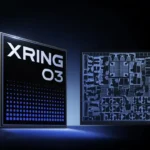 Photograph shows an illustration of the Xiaomi Xring O3 smartphone SoC