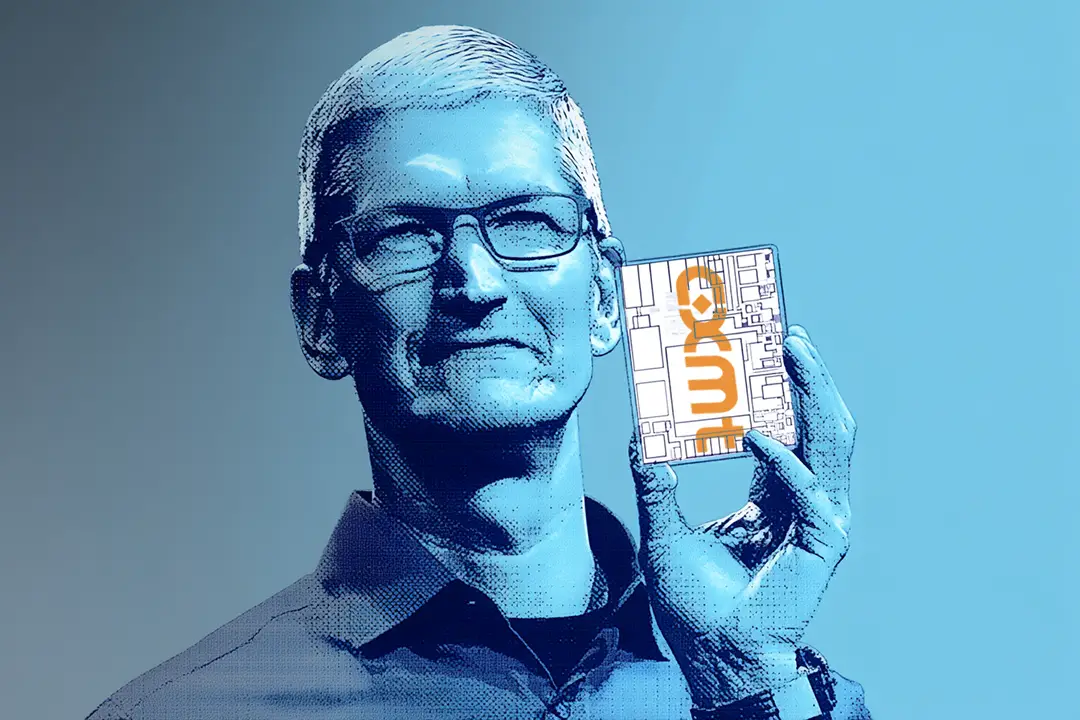 Picture shows an Illustration of Apple CEO Tim Cook and CXMT by Mid Journey.
