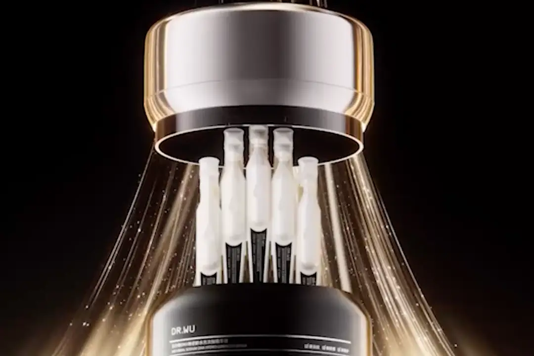 Photograph shows an illustration of Dr. Wu products