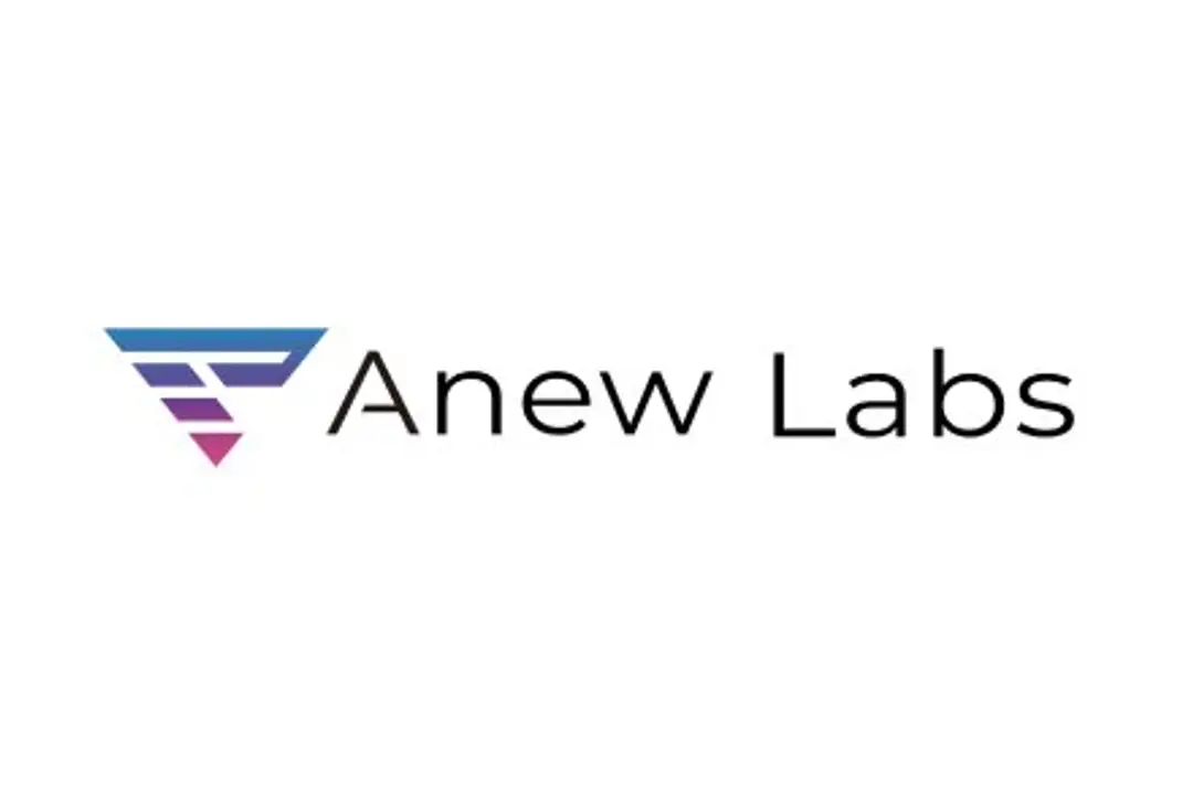 Photograph shows the name and logo of Anew Labs