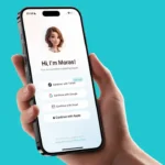 Photograph shows a smartphone with K2 Lab's Moras AI assistant