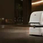Photograph shows a hotel robot made by Yunji